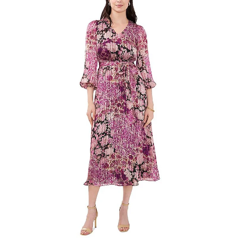 women's handmade dressesMSK Womens Petites Printed Midi Midi Dress