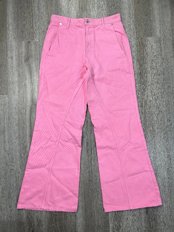 women's denim jeans for autumnJeans Wide Leg By Zara In Pink Denim, Size: 6