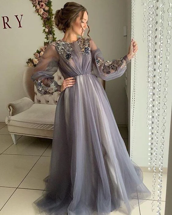 Solid Color DressLong Sleeve Prom Dresses, Long Prom Dress, Evening Dress,Prom Dresses,Prom Dress  gh2110