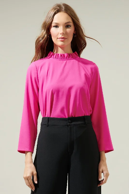 women's tops for those who love to experiment with fashionAstana Mock Neck Blouse