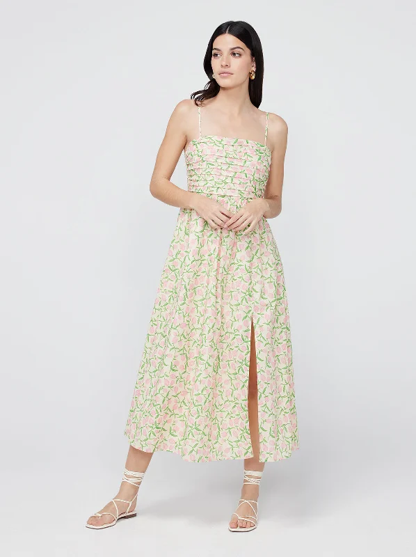 women's high-end dressesGenevieve Tulip Print Midi Dress