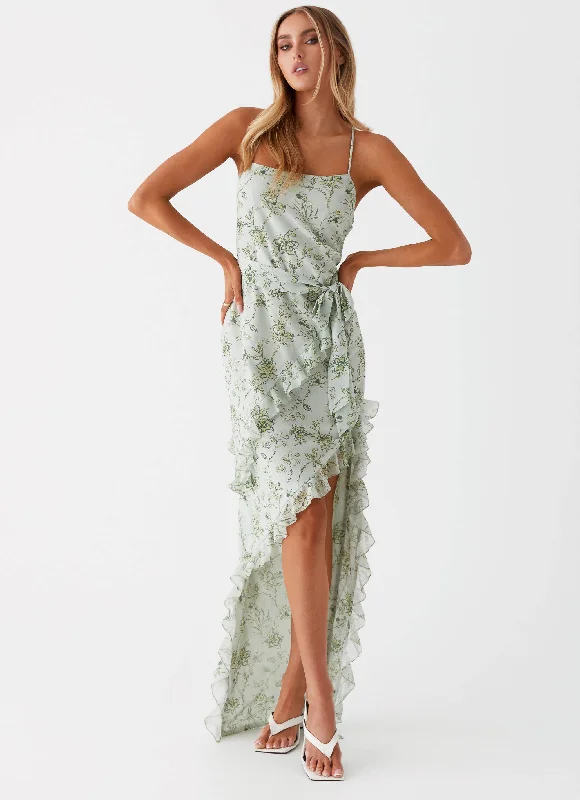 Tulle DressSweet Serenity Maxi Dress - Sage Floral