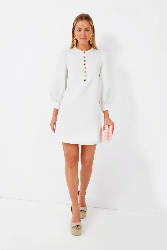 women's spaghetti strap dressesWhite Jacquard Samantha Mini Dress