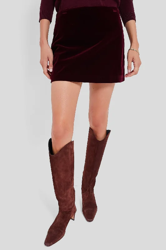 Beaded DressOxblood Velvet Opal Mini Skirt