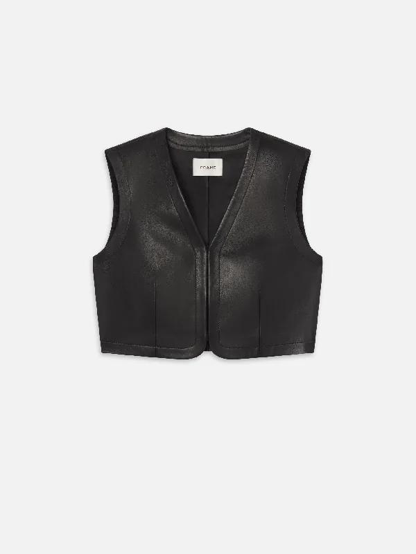 The Leather Vest -- Black