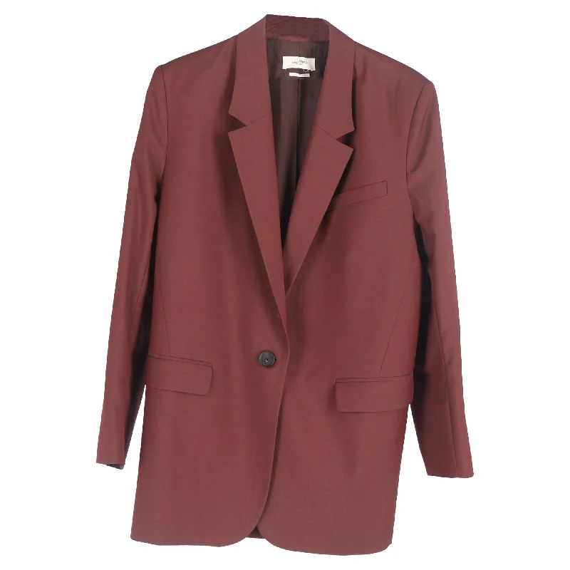 Isabel Marant Etoile Single-Breasted Blazer and Trousers Set in Maroon Wool