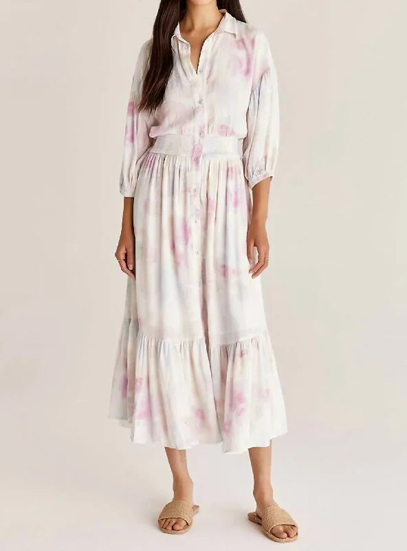 women's boho dressesTanya Blurred Maxi Dress In Watercolor