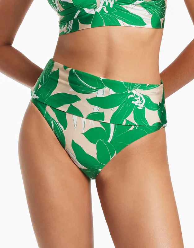 Resort Female SwimwearFloreale Fold Down Bikini Pant - Green