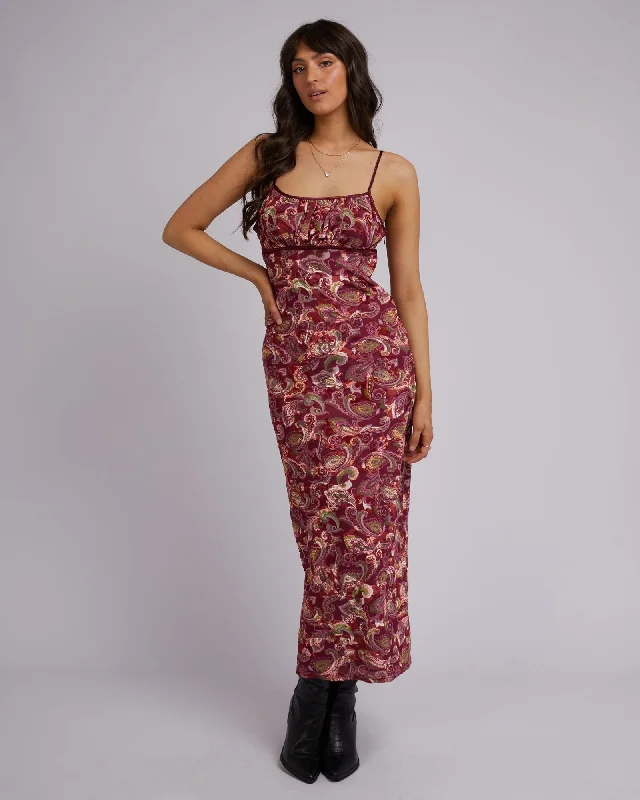 women's satin dressesAll About Eve Poet Maxi Dress