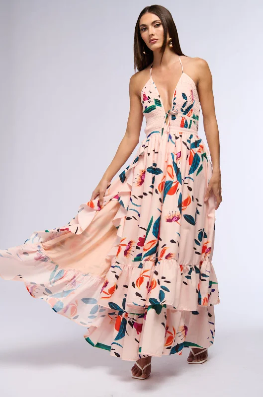 women's beach dressesPARADISE FLORAL MAXI DRESS