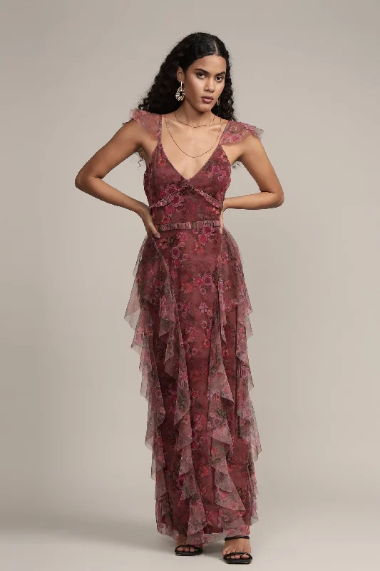 Cocktail DressMalin Maxi Dress in Purple Floral