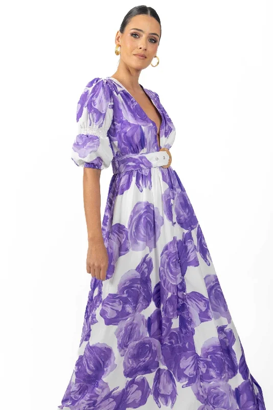 women's cocktail dressesVerona Maxi Women's Floral Dress Lilac