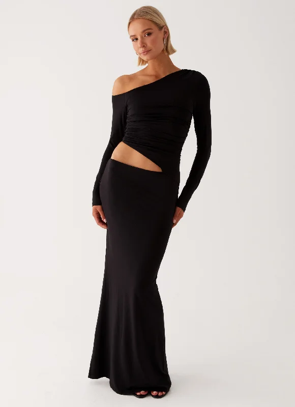 women's high-low dressesGood Vibrations Maxi Dress - Black