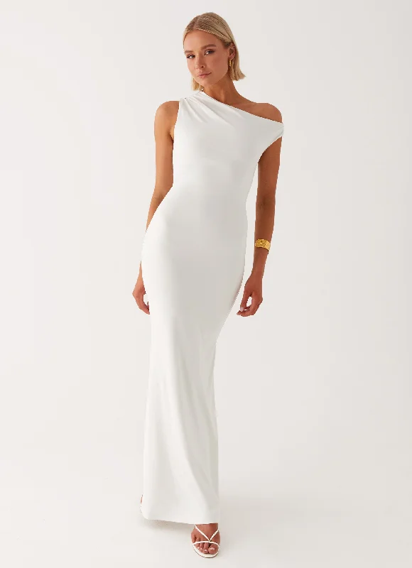 women's flutter-sleeved dressesMendes Maxi Dress - White