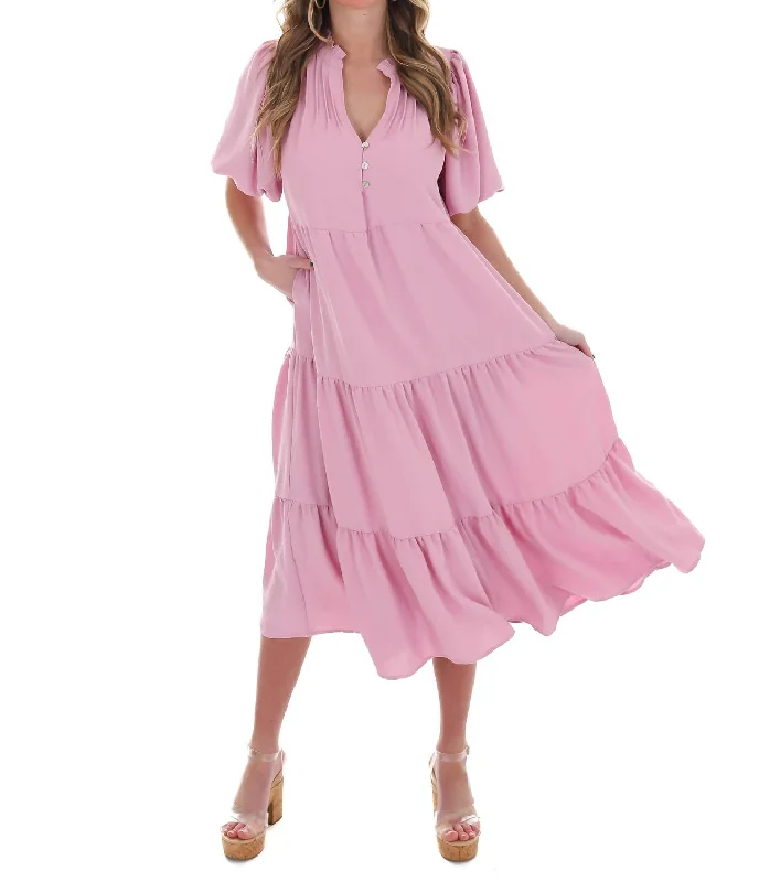 women's cinched-waist dressesWhere I Go Maxi Dress In Light Pink