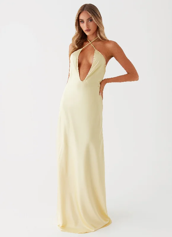 women's trendy dressesNoir Symphony Maxi Dress - Yellow