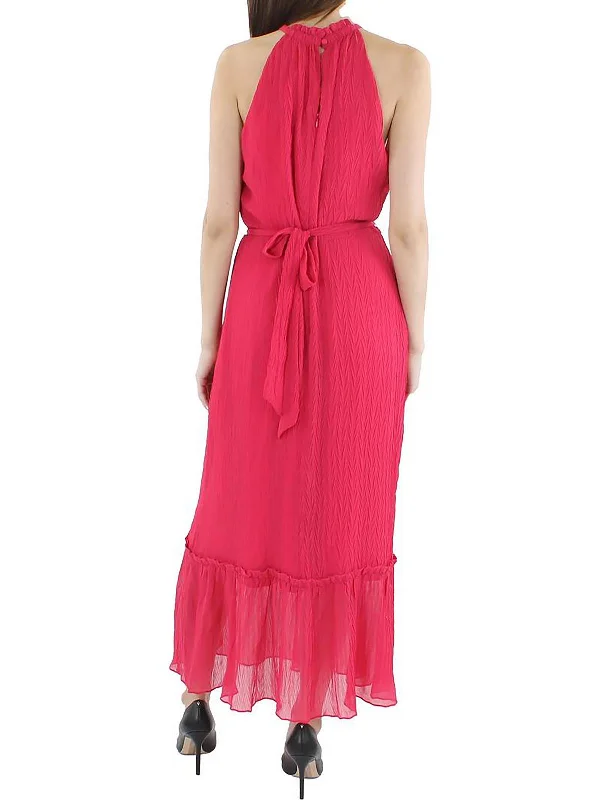 Zip-Up DressWomens Belted Long Maxi Dress