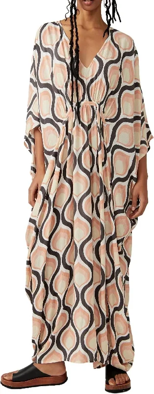 women's wrap dressesGroovy Baby Maxi Kaftan In Pink Sand