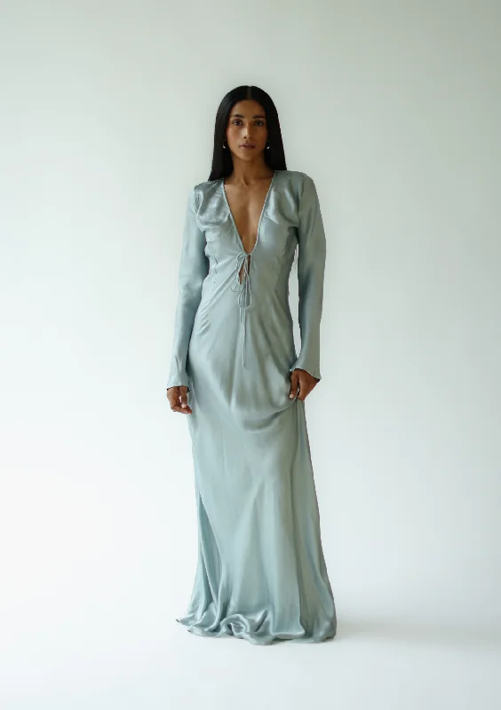 women's bridesmaid dressesHARLEY MAXI DRESS- SILVER BLUE