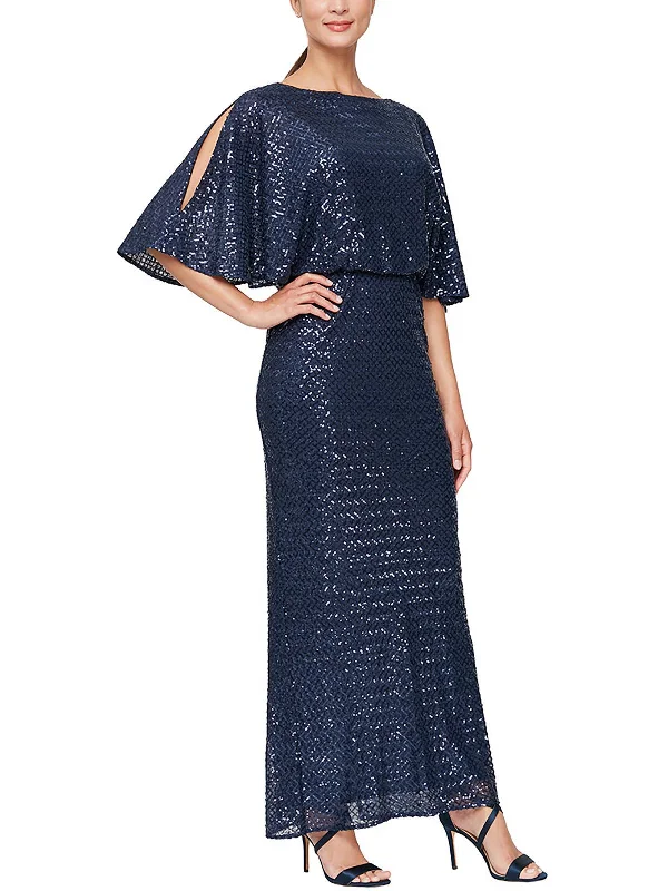 women's striped dressesWomens Sequined Maxi Evening Dress