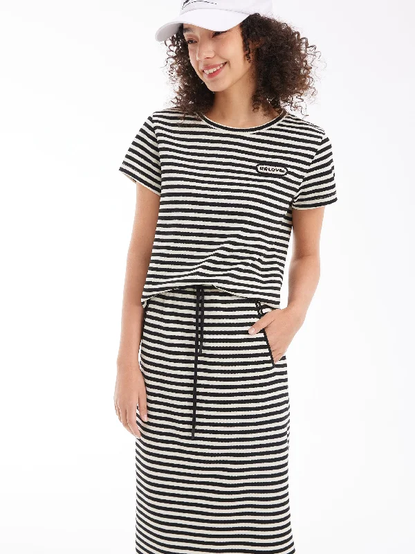 Casual Striped Suit-Tee