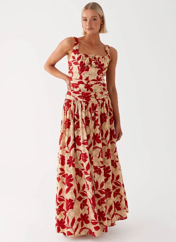 Cheetah Print DressZinna Linen Maxi Dress - Red