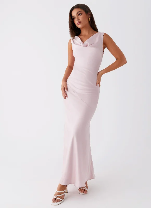 Nursing DressBe Mine Satin Maxi Dress - Mauve Pink