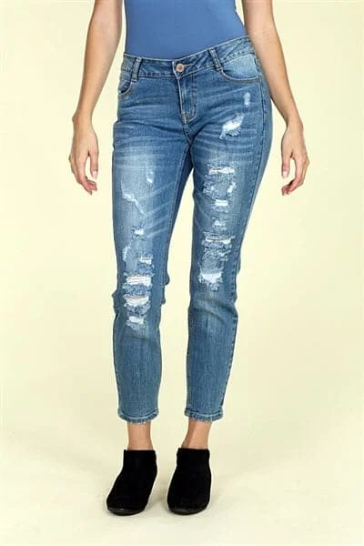 women's ripped pantsAmerican Blue -Distressed Cotton Jeans - Pack of 12