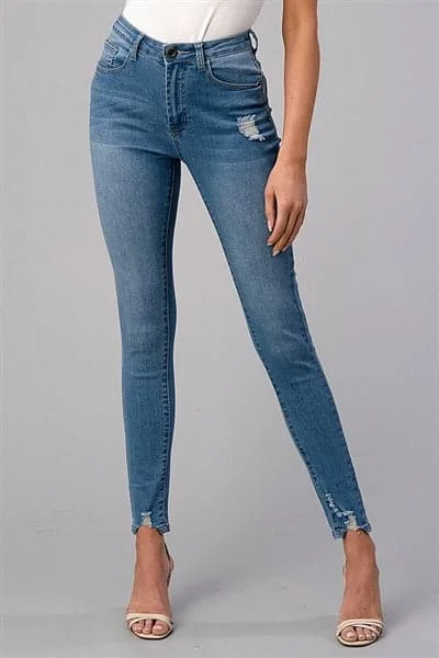 women's spandex pantsAmerican Blue Distressed Skinny Denim Jeans - Pack of 12