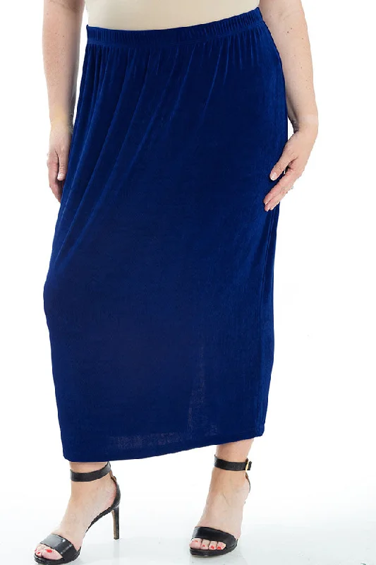 women's lightweight evening skirtsVikki Vi Classic Royal Blue Straight Maxi Skirt