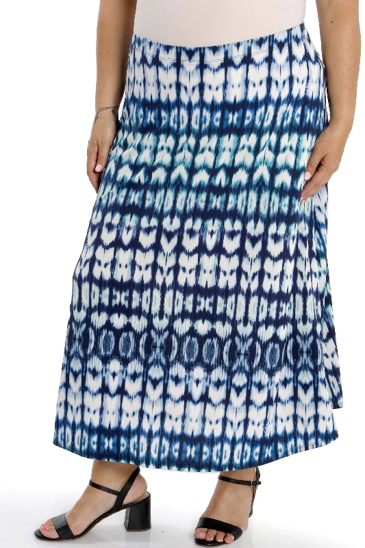 women's knitted mini skirts for casual wearVikki Vi Jersey Blue Tribal Maxi Skirt