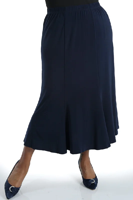 women's summer midi skirtsVikki Vi Jersey Navy Midi Length Trumpet Skirt