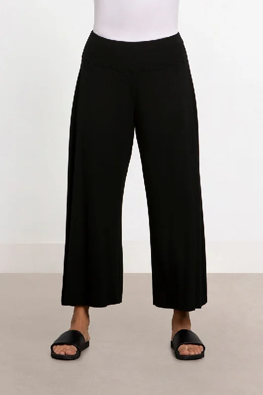 Velveteen DressBamboo Wide Leg Crop | Black