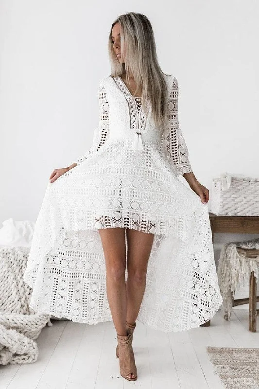 Custom DressBoho High Low Dress - White