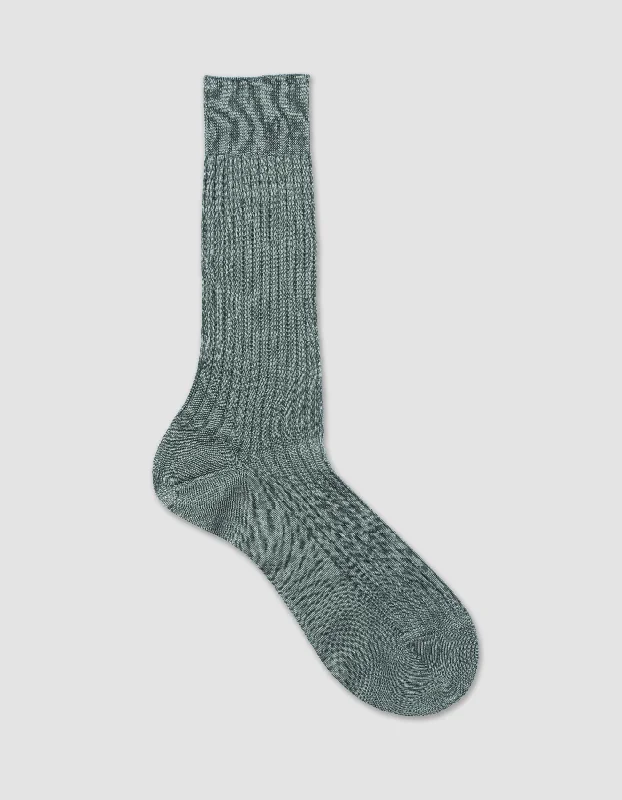 SOLID COTTON  SOCKS - GREEN