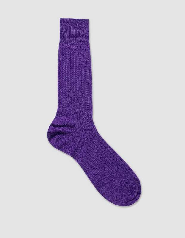 SOLID COTTON SOCKS - PURPLE