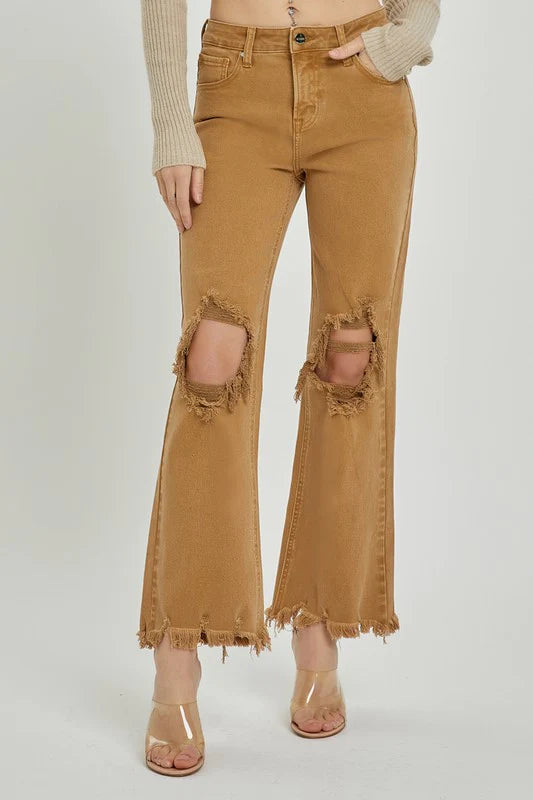 Silk DressDistressed Straight Leg Mocha Jeans