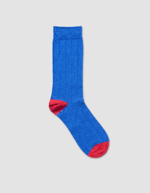 HEEL AND TOE COTTON MID CALF SOCKS -ROYAL