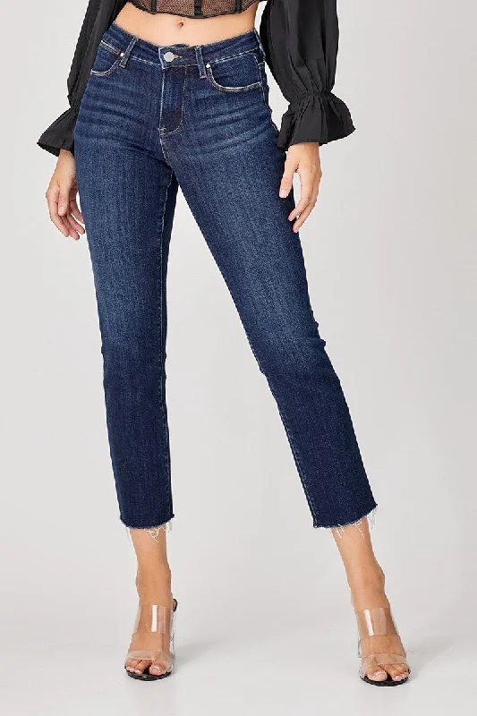 women's affordable dressesMid Rise Cropped Dark Jeans