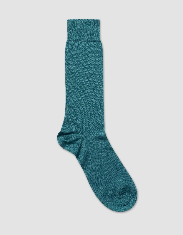 PIN DOT COTTON MID-CALF SOCKS - GREEN