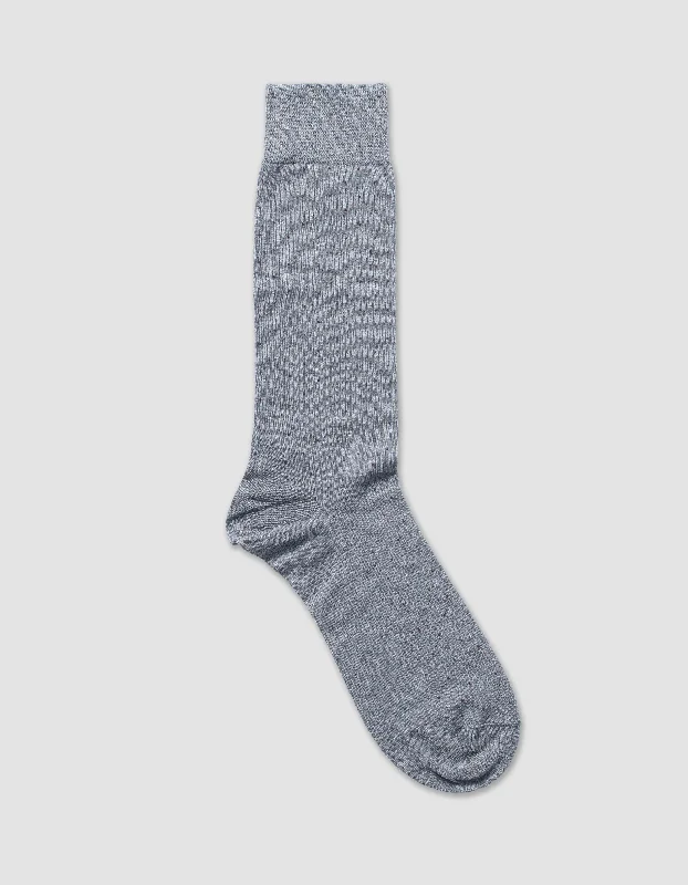 PIN DOT COTTON MID-CALF SOCKS - GREY