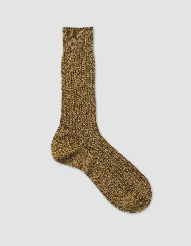 SOLID MERINO MID CALF SOCKS - DARK OLIVE