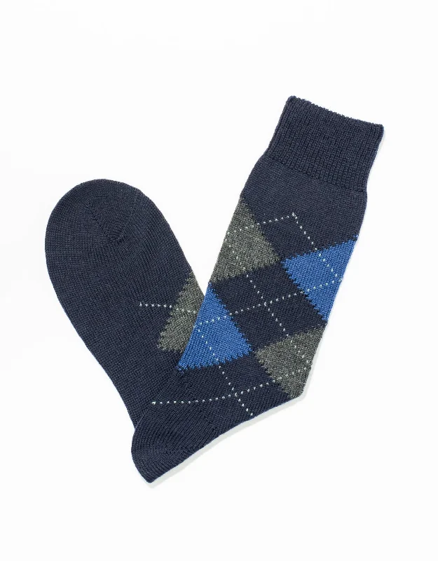 ARGYLE SOCKS - NAVY