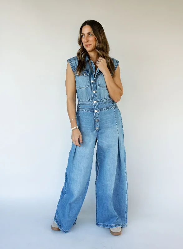 women's jumpsuits for high-performance fabricsCarmen Denim Jumpsuit