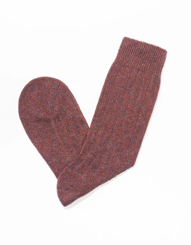 RUST CASHMERE SOLID SOCKS