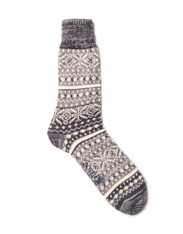 CHARCOAL/GREY FAIR ISLE SOCKS