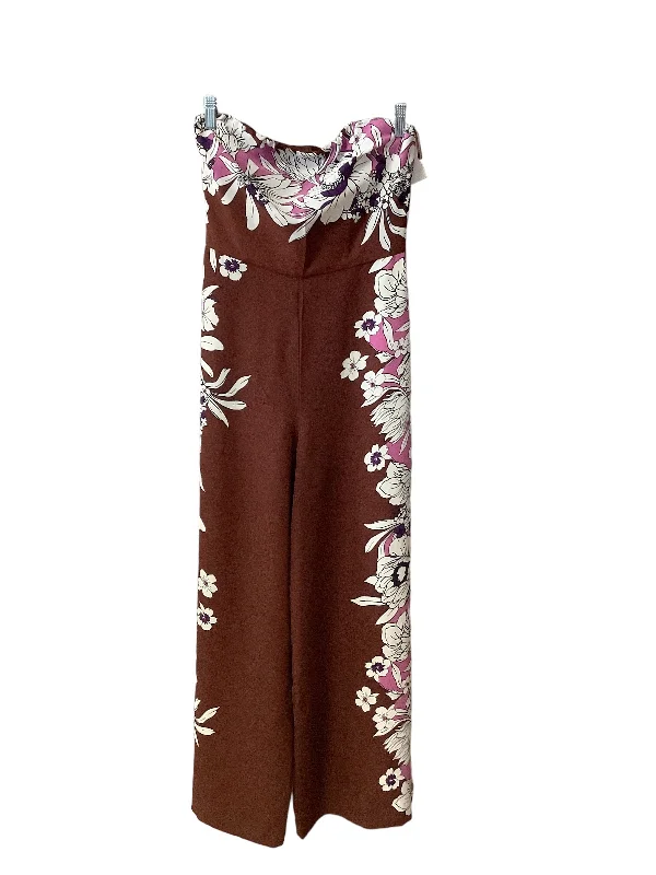 women's jumpsuits for breathable wearFloral Print Jumpsuit Express, Size 6