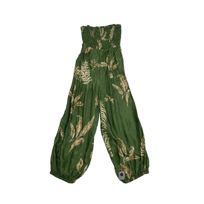 women's jumpsuits for sustainable fashionJumpsuit By Anthropologie In Green & Tan, Size: S