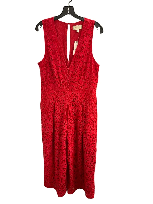 women's jumpsuits for apple-shaped bodiesJumpsuit By Anthropologie In Red, Size: L