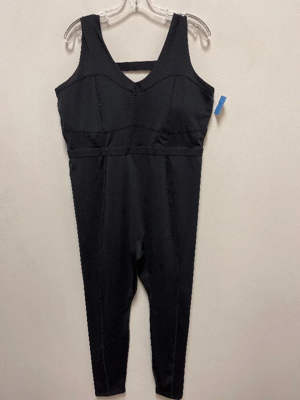 women's jumpsuits with flutter sleevesJumpsuit By Fabletics In Black, Size: 3x